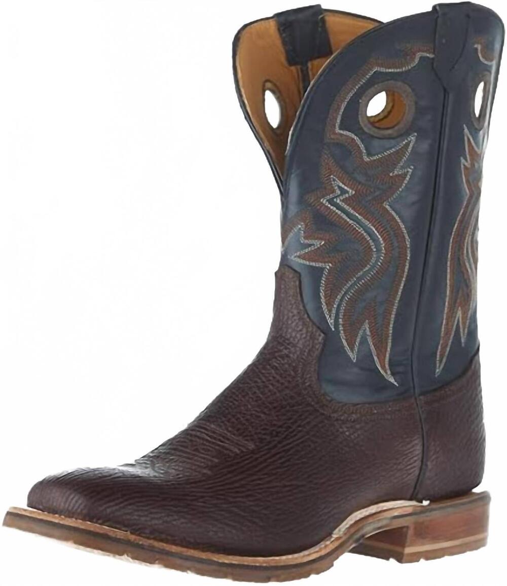 NEW TONY LAMA men's wide square toe western boots in cognac/shark